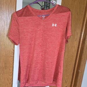 Under Armour Women's Heathered Orange V-Neck Tee
